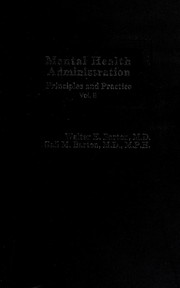 Mental health administration : principles and practice /