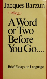 A word or two before you go-- /