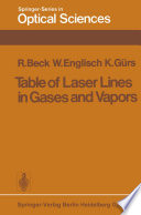 Table of laser lines in gases and vapors /