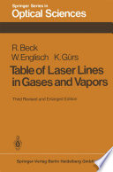 Table of laser lines in gases and vapors /