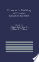 Econometric Modeling in Economic Education Research /