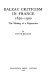 Balzac criticism in France, 1850-1900 : the making of a reputation /
