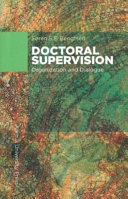 Doctoral supervision : organization and dialogue /