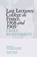 Last lectures : Collège de France 1968 and 1969 /