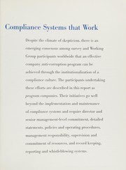 Company programs for resisting corrupt practices : a global study /