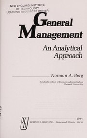 General management : an analytical approach /