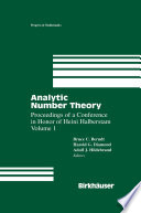 Analytic Number Theory : Proceedings of a Conference In Honor of Heini Halberstam Volume 1 /