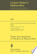 Théorie des intersections et théorème de Riemann-Roch.