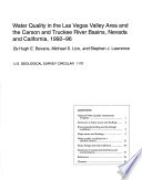 Water quality in the Las Vegas Valley area and the Carson and Truckee River basins, Nevada and California, 1992-96 /