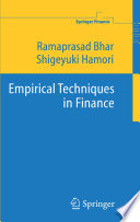 Empirical techniques in finance /