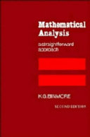 Mathematical analysis : a straightforward approach /