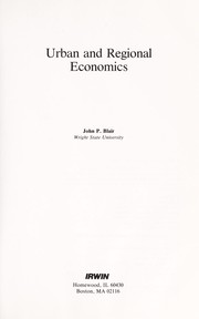 Urban and regional economics /