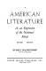 American literature as an expression of the national mind.