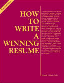 How to write a winning resume /