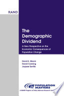 The demographic dividend : a new perspective on the economic consequences of population change /