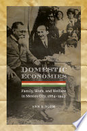 Domestic economies : family, work, and welfare in Mexico City, 1884-1943 /