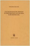 Das monodische Prinzip in der protestantischen Kirchenmusik : mit einem Notenanhang /