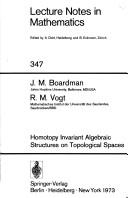 Homotopy invariant algebraic structures on topological spaces /