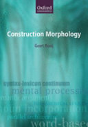 Construction morphology /
