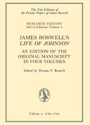 James Boswell's Life of Johnson : an edition of the original manuscript /