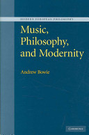 Music, philosophy, and modernity /