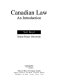 Canadian law : an introduction /