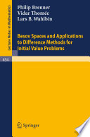 Besov spaces and applications to difference methods for initial value problems /