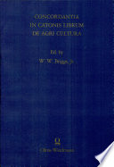 Concordantia in Catonis librum De agri cultura /