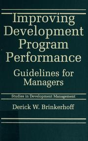 Improving development program performance : guidelines for managers /