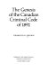The genesis of the Canadian Criminal Code of 1892 /