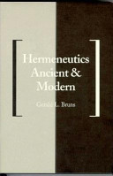 Hermeneutics, ancient and modern /