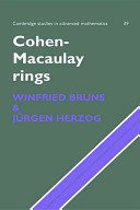 Cohen-Macaulay rings /