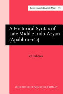 A historical syntax of late Middle Indo-Aryan (Apabhraṃśa) /