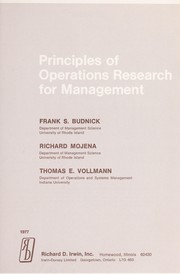 Principles of operations research for management /