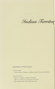 Indian territory and the United States, 1866-1906 : courts, government, and the movement for Oklahoma statehood /