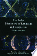 Routledge dictionary of language and linguistics /