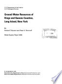 Ground-water resources of Kings and Queens Counties, Long Island, New York /