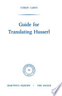 Guide for Translating Husserl /