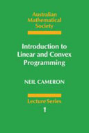 Introduction to linear and convex programming /