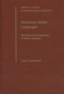 American Indian languages : the historical linguistics of Native America /