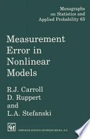 Measurement error in nonlinear models /