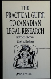 The practical guide to Canadian legal research /