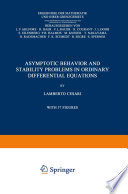 Asymptotic behavior and stability problems in ordinary differential equations.