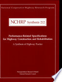 Performance-related specifications for highway construction and rehabilitation /