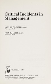Critical incidents in management /