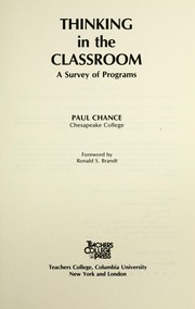 Thinking in the classroom : a survey of programs /