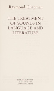 The treatment of sounds in language and literature /