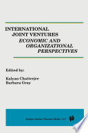 International Joint Ventures: Economic and Organizational Perspectives /