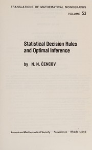 Statistical decision rules and optimal inference /