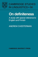 On definiteness : a study with special reference to English and Finnish /